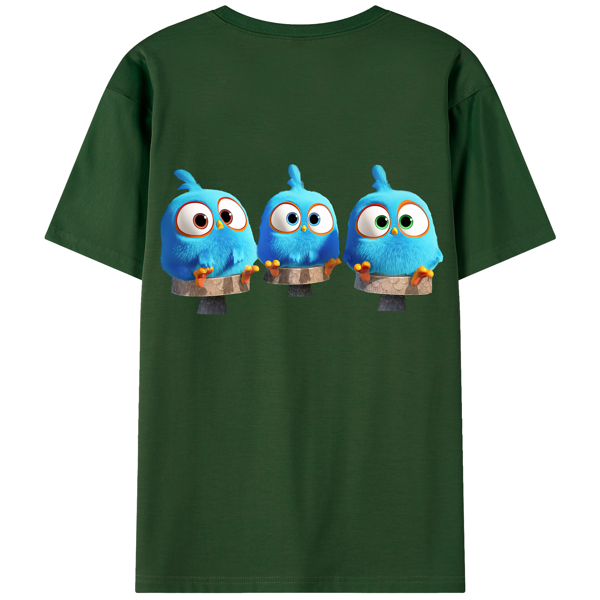 （画像用） Angry Birds アングリーバード 綿100％半袖Tシャツ（背面プリント）